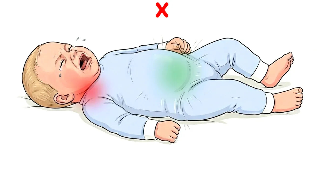 Bebé en una cuna inclinada